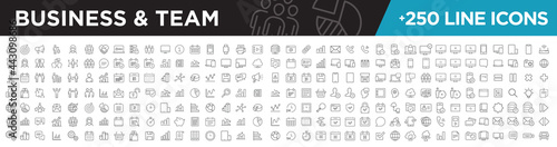 Business & team icons line 