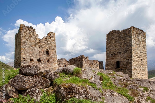 Ruins of the tower city-settlement of Keli. Dzheyrakh region. The Republic of Ingushetia. Russia photo