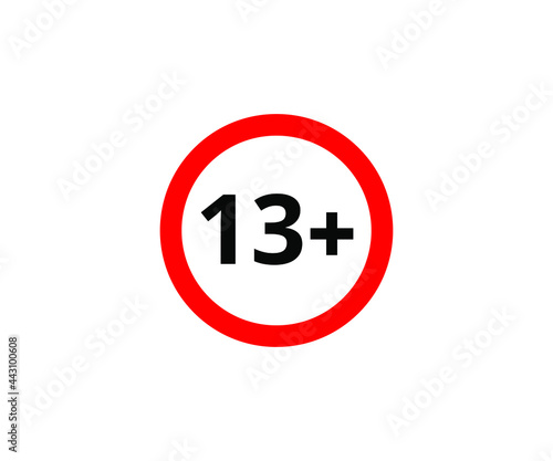 Free Download 13+ restriction flat sign isolated on white background. 13 plus Age limit symbols - GFXLoad