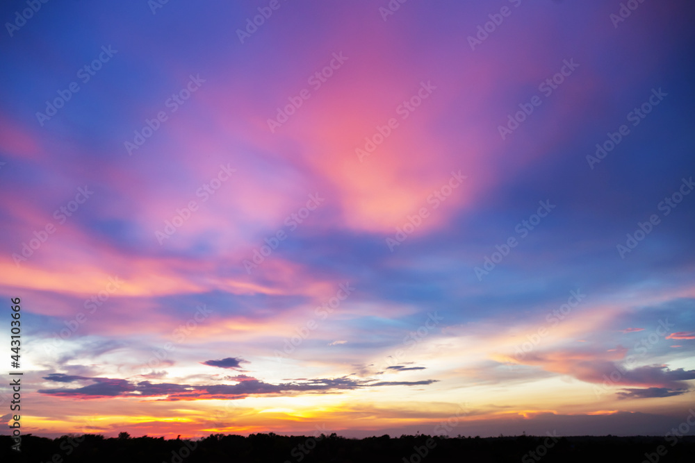 beautiful sunset sky background