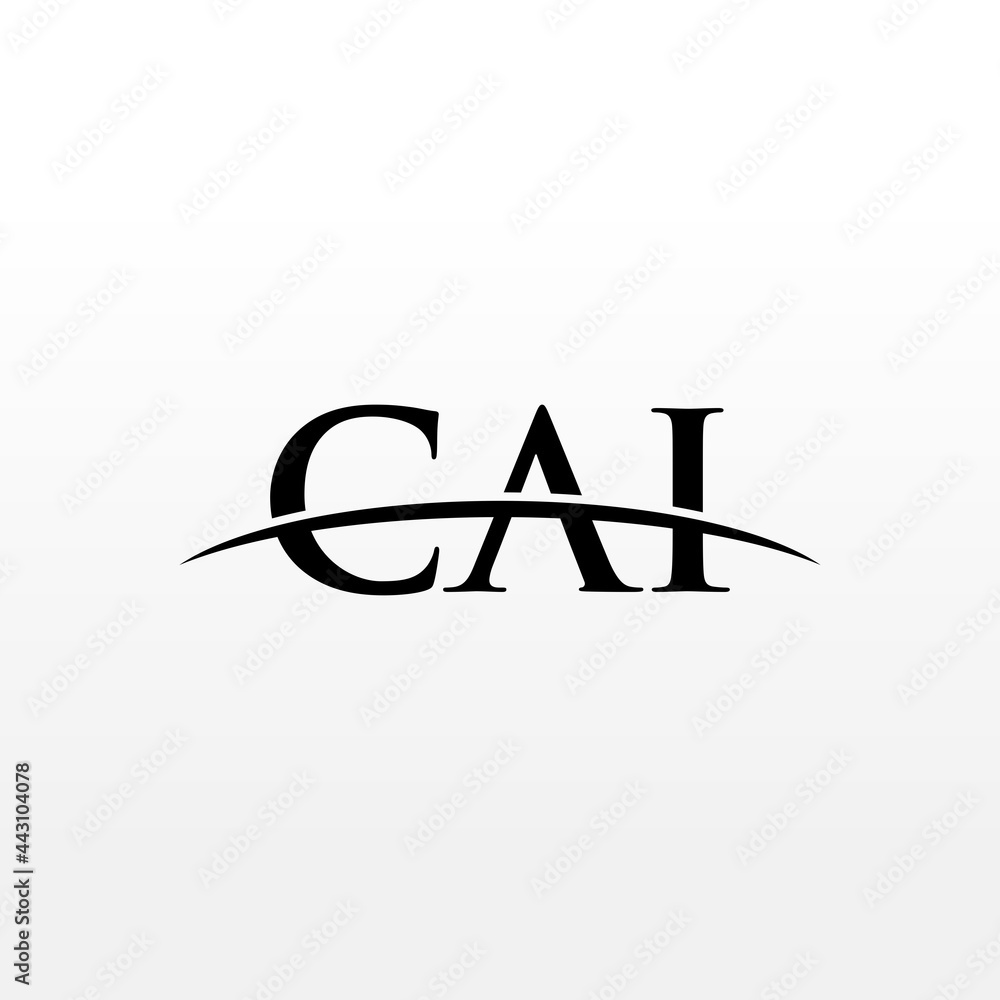 CAI initial overlapping movement swoosh horizon, logo design inspiration company business