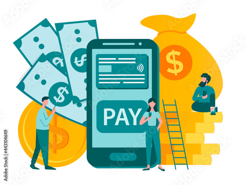 Tiny people pay for goods and services through