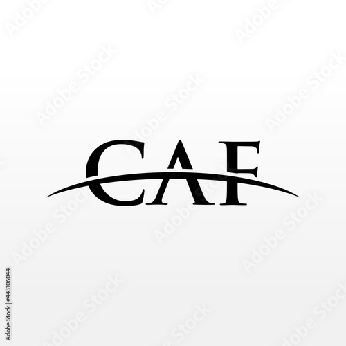 CAF initial overlapping movement swoosh horizon, logo design inspiration company business
