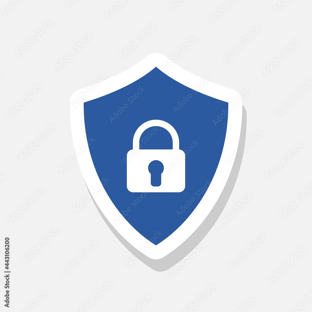 Security shield icon isolated on gray background Security shield icon isolated on gray background