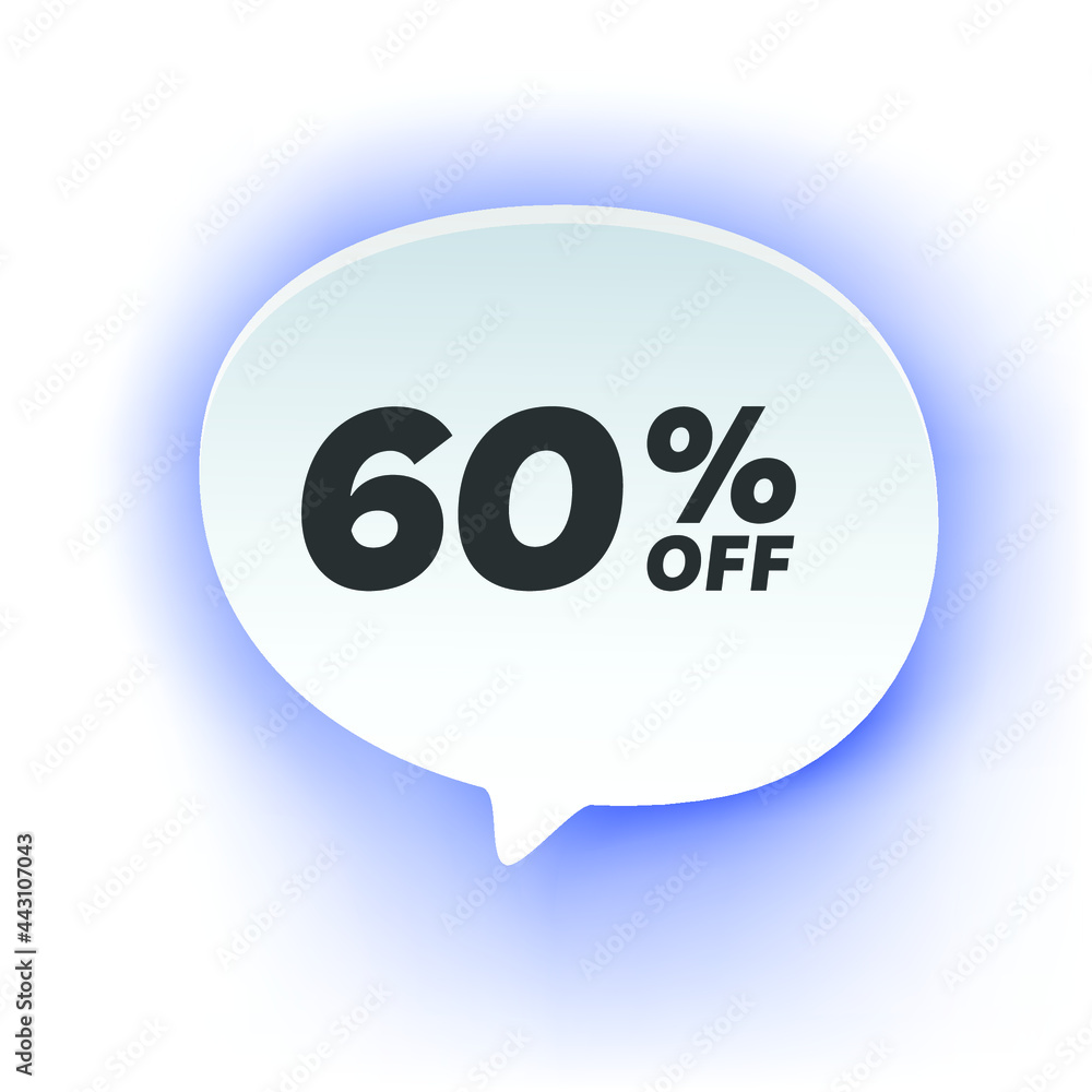 60% off mega discount sale sticker, ad offer on shopping day. Vector illustration of discount offer price label isolated on white background 60% off mega discount sale sticker, ad offer on shopping day. Vector illustration of discount offer price label isolated on white background