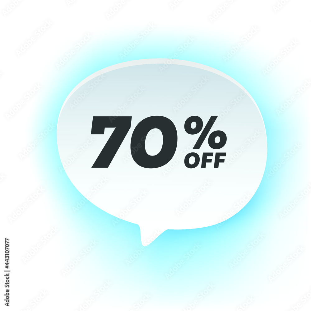 70% off mega discount sale sticker, ad offer on shopping day. Vector illustration of discount offer price label isolated on white background 70% off mega discount sale sticker, ad offer on shopping day. Vector illustration of discount offer price label isolated on white background