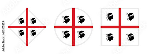 Sardinia flag icon set. isolated on white background