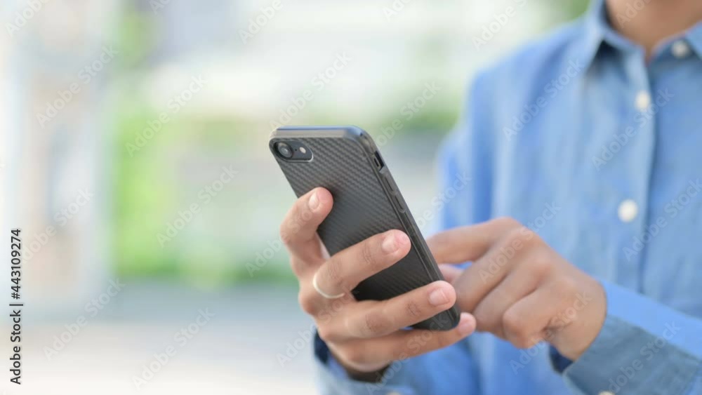Hands Close Up of Woman using Smartphone Hands Close Up of Woman using Smartphone