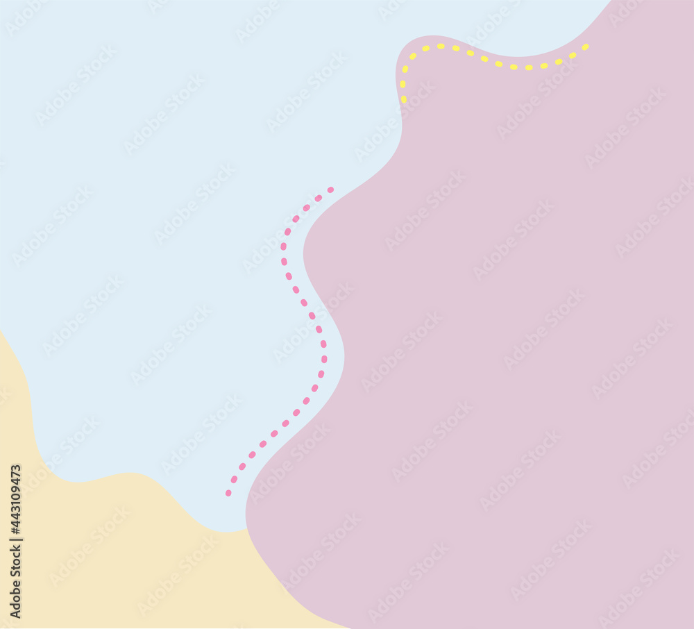 Blobs and dot lines background image. Aesthetic and light colors. 