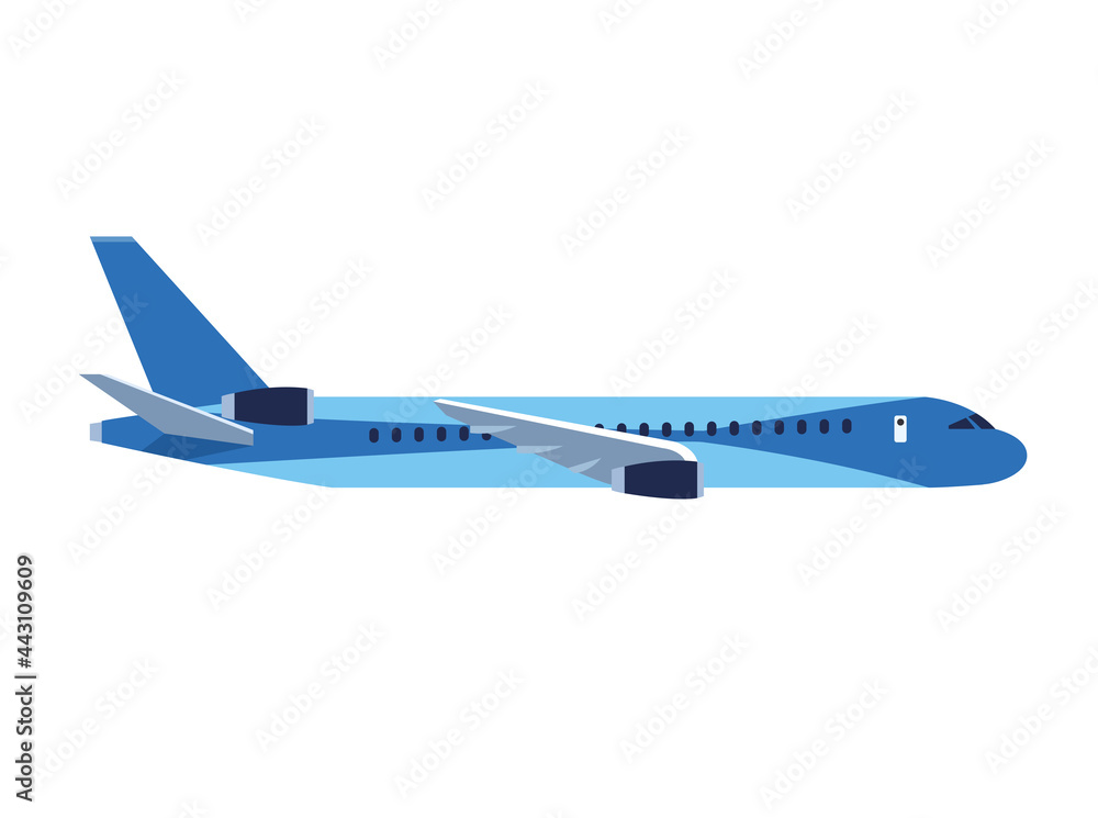 blue airplane flying