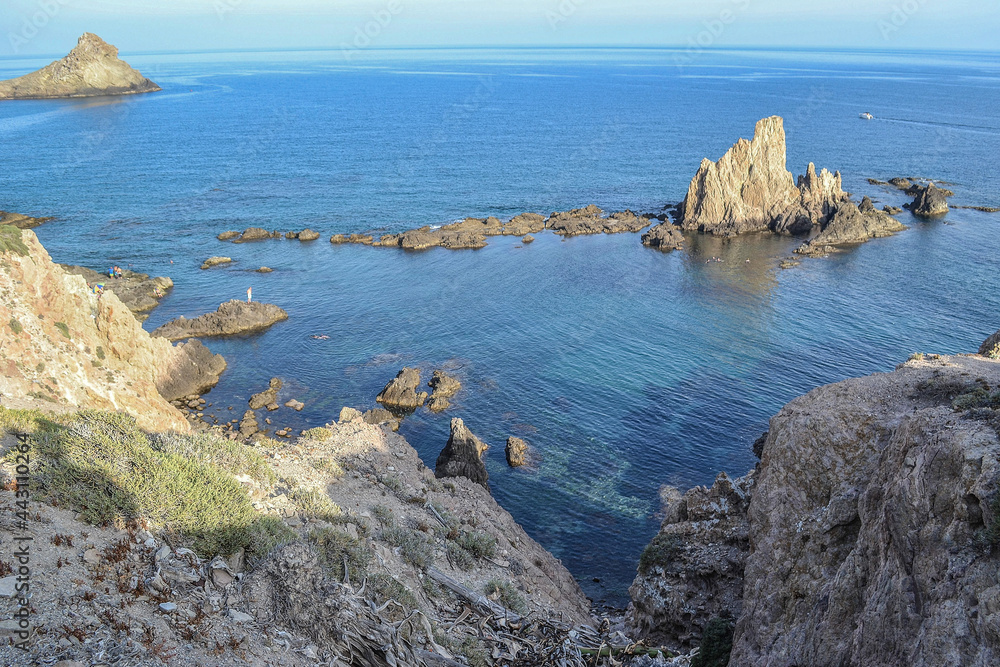landscape mermaid reef rocks surrounded by water