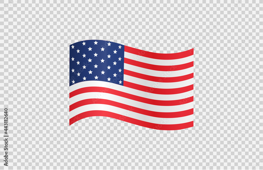 Waving flag of American isolated on png or transparent background,Symbols of USA , template for banner,card,advertising ,promote, TV commercial, ads, web design,poster, vector illustration Waving flag of American isolated on png or transparent background,Symbols of USA , template for banner,card,advertising ,promote, TV commercial, ads, web design,poster, vector illustration