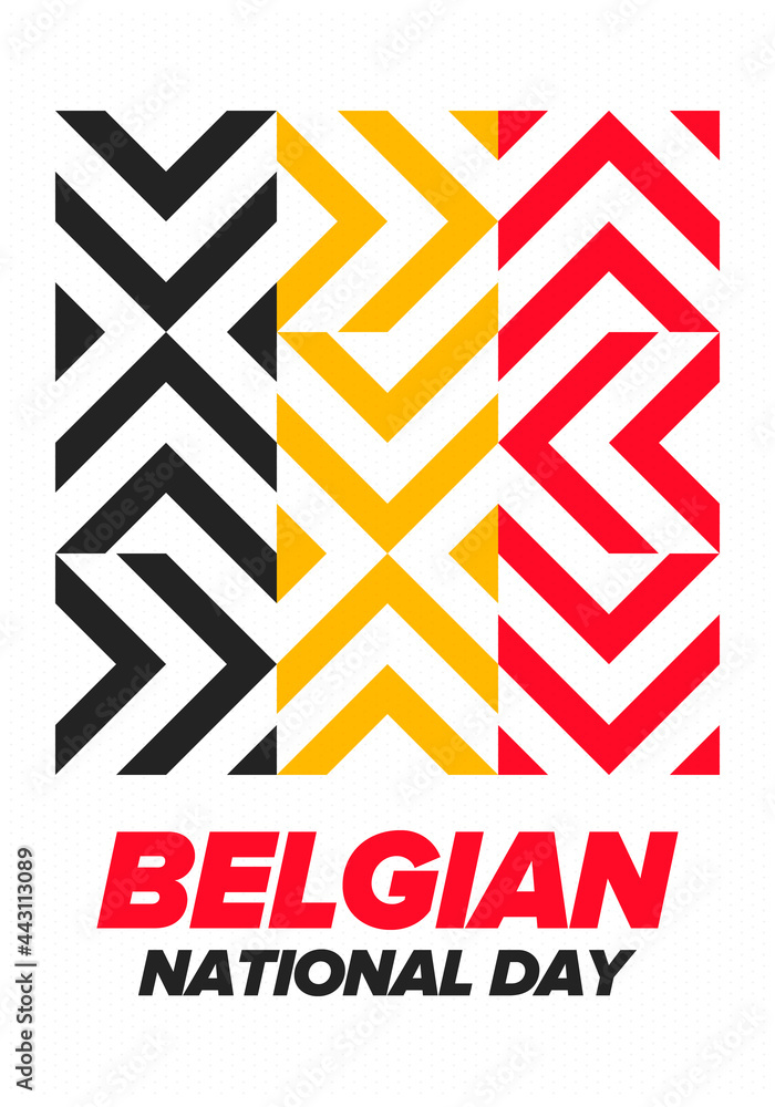 Fototapeta premium Belgian National Day. Belgium Independence day. Annual holiday in Belgium, celebrated in Jule 21. Patriotic design. Poster, greeting card, banner and background. Vector illustration