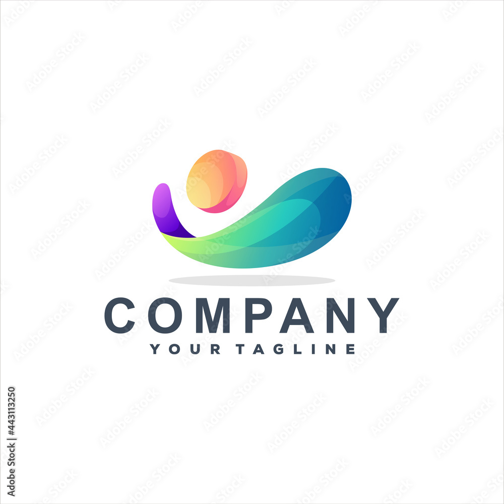 people color gradient logo design