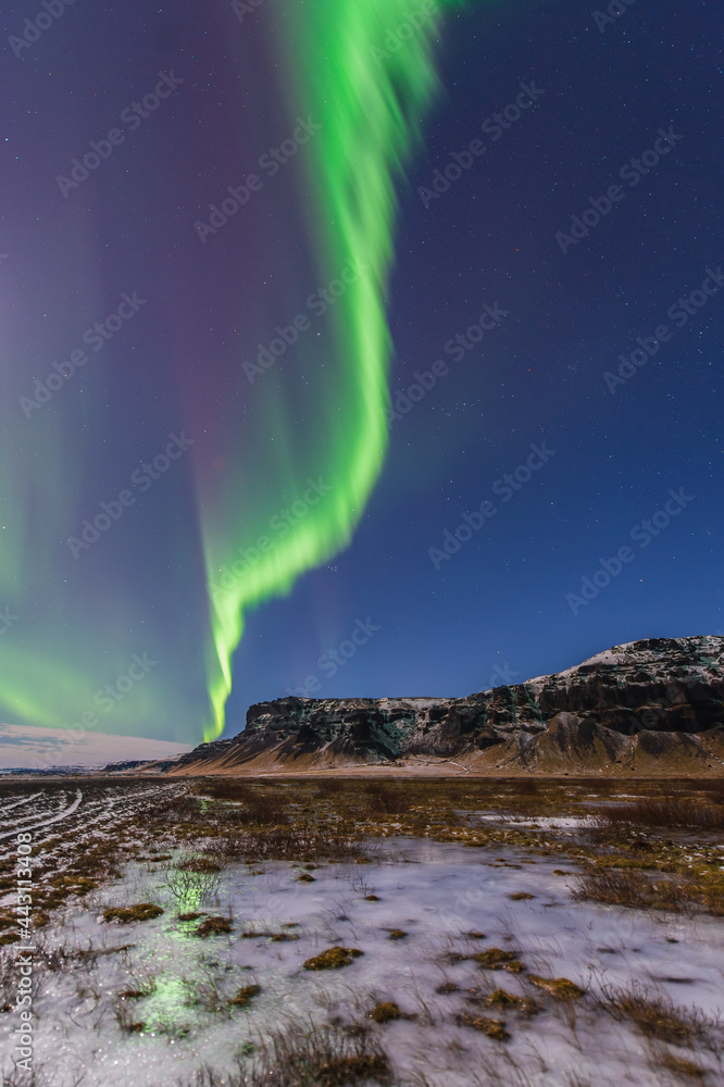 Aurora lightning strike in Iceland