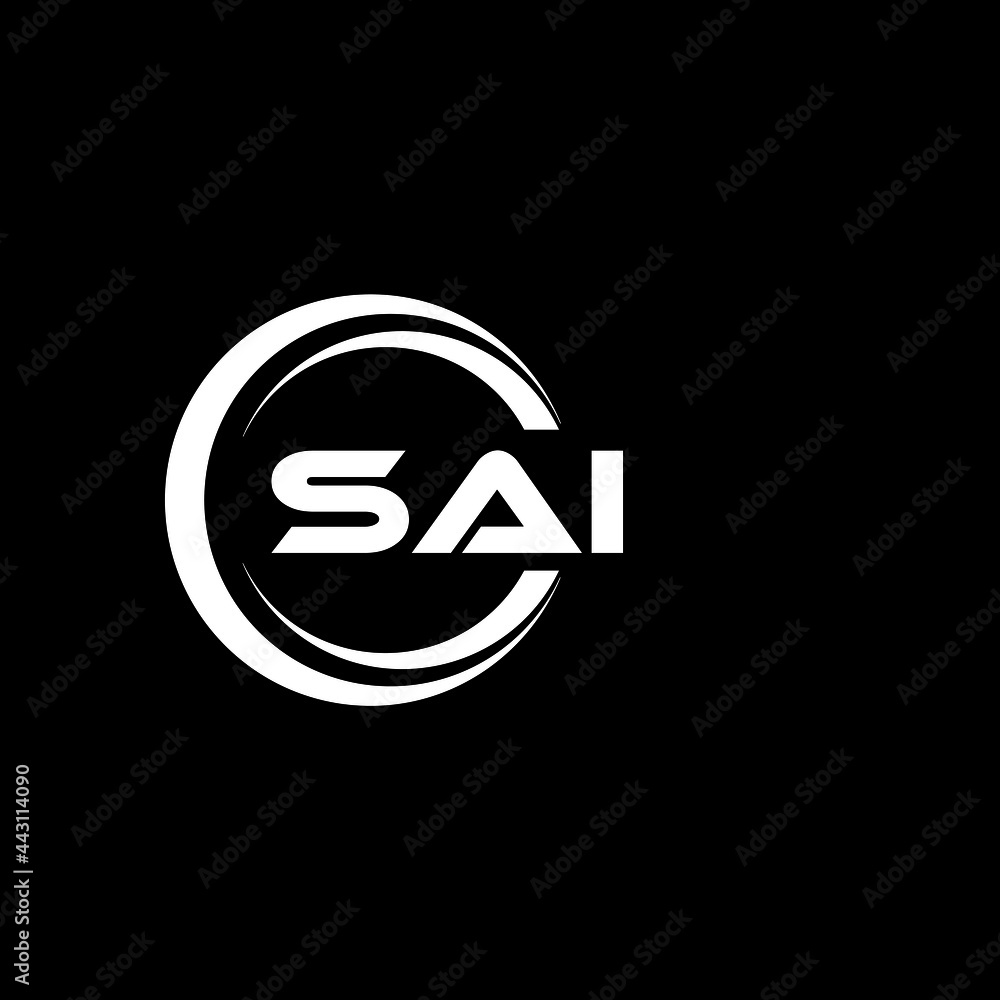 Vetor do Stock: SAI letter logo design with black background in ...