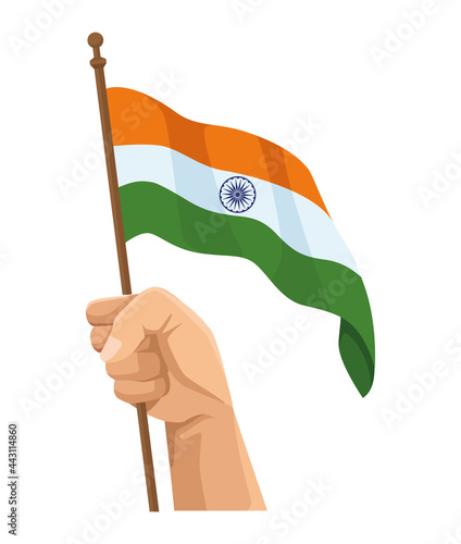 hand waving indian flag