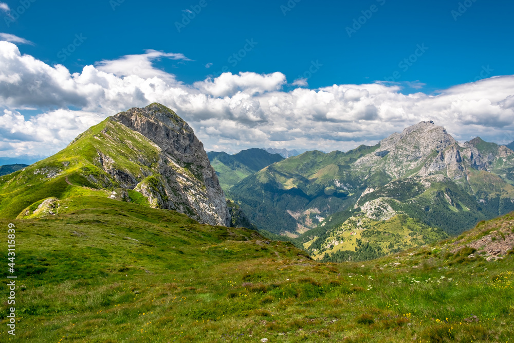 Summer day trekking in the Carnic Alps, Friuli Venezia-Giulia, Italy