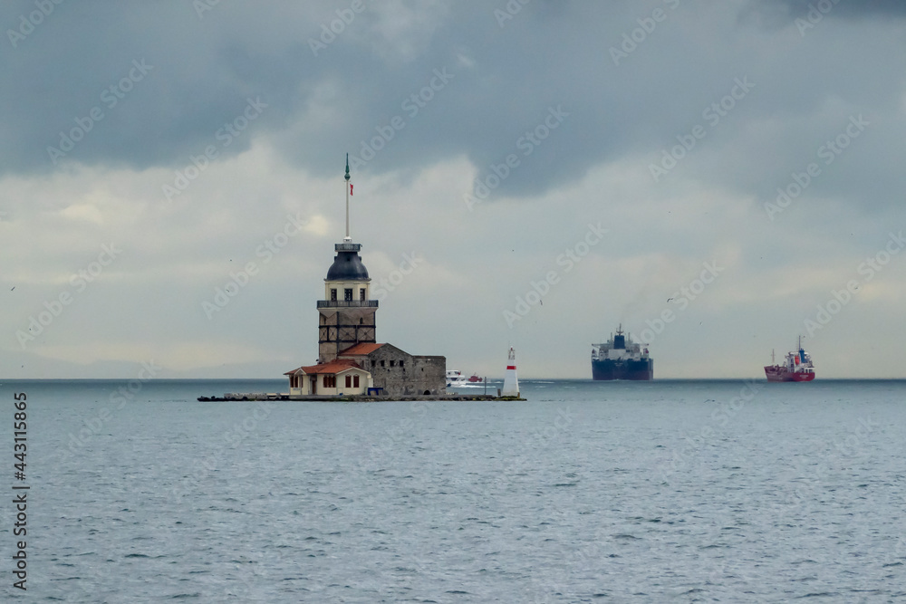 the Maiden's Tower in Istanbul. before the rain closed in istanbul