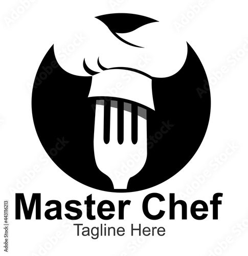 master chef logo design concept isolated on white background