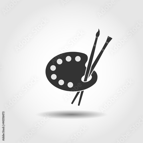 Art palette with brushes