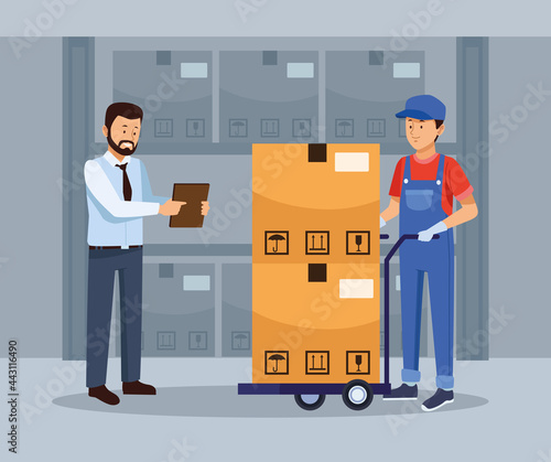 logistic workers and inspector