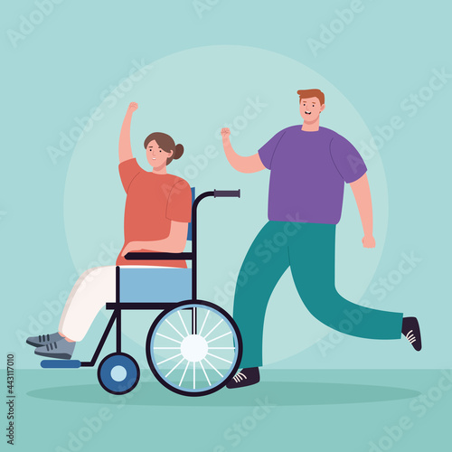 activists protesting in wheelchair