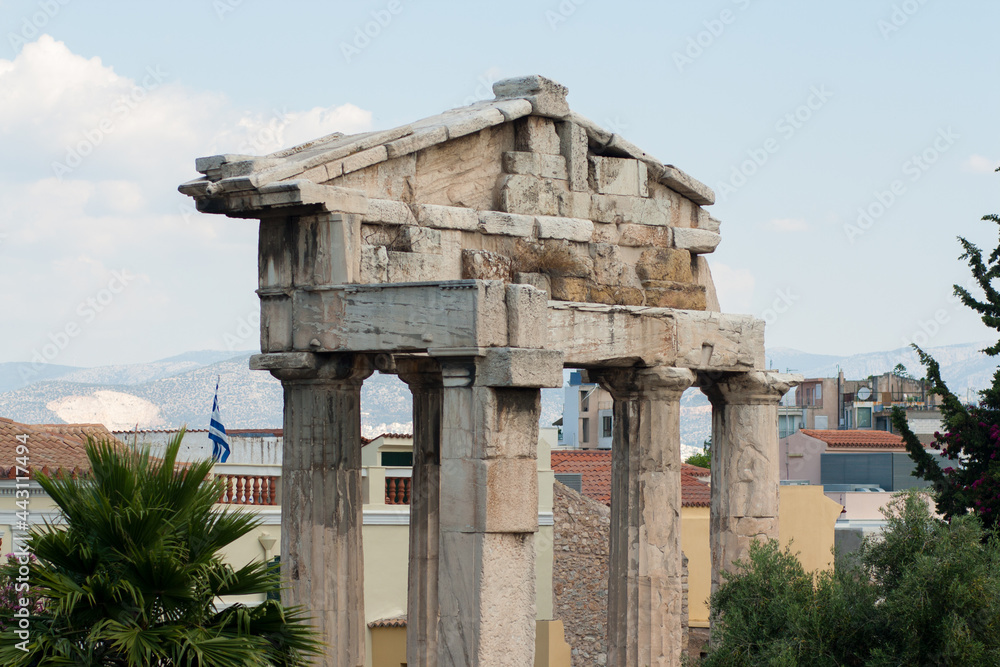 Ancient Gate of Athena Archegetis at Roman Agora in Athens