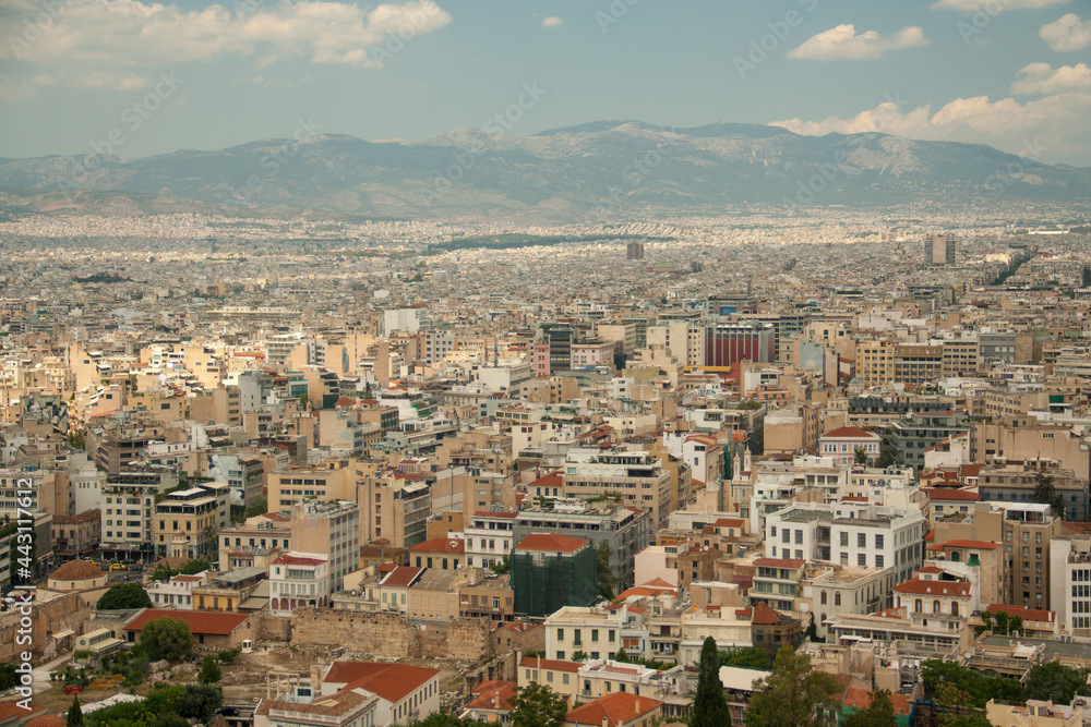 Panoramic view of the city of Athens from the Acropolis, Greece