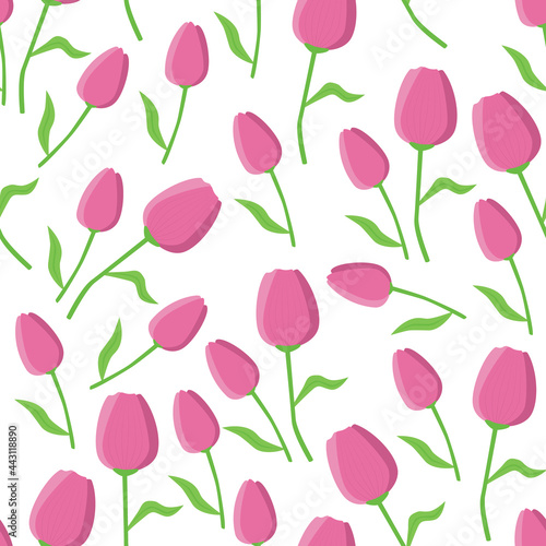 tulip seamless pattern with white background