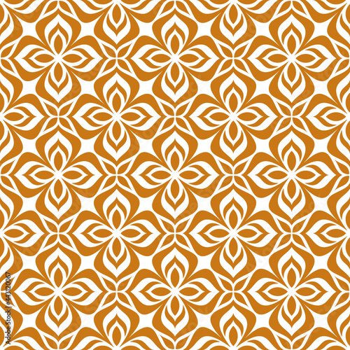 Abstract seamless floral pattern. Vector background. Gold and white ornament. Graphic modern pattern.