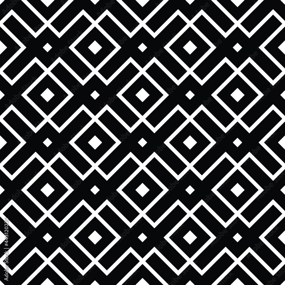 Abstract geometric seamless pattern with texture Monochrome. Backdrop Vector illustration.