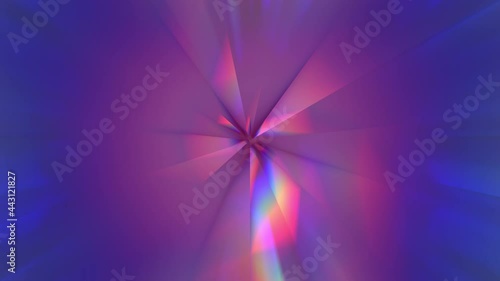 Color changing glass prism effect shooting outwards. Seamless loop background. 