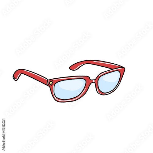 An illustration of bright women's summer sunglasses on a white background. For background, poster, booklet, presentation, flyer, Invitation, advertising