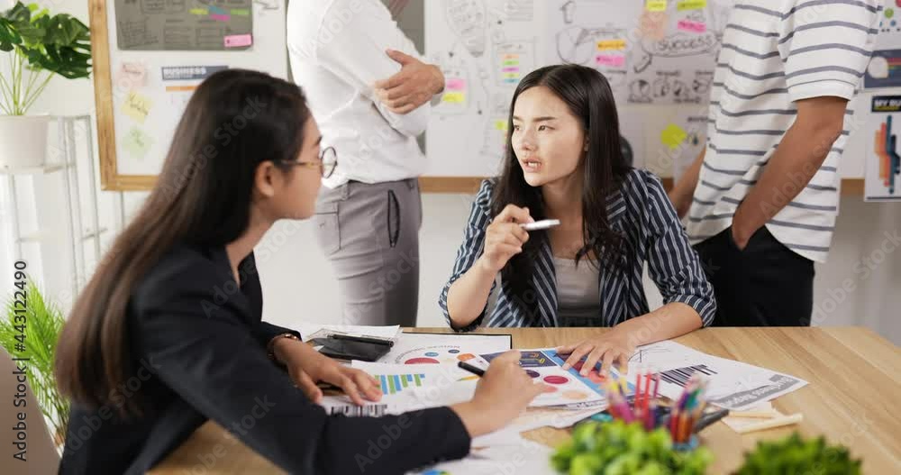 Businesswoman leader consulting diverse group Businesswoman leader consulting diverse group