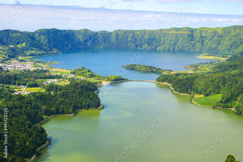 Epic view of Sete cidades lake in Sao Miguel, Azores islands.