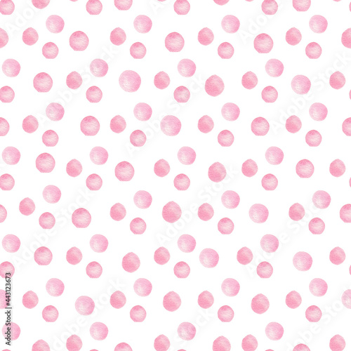 Obraz na płótnie Watercolor pink candy drops seamless pattern digital paper. Hand drawn illustration. w salonie