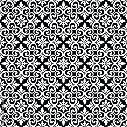 Abstract seamless floral damask. ornamental pattern with baroque style vector background.