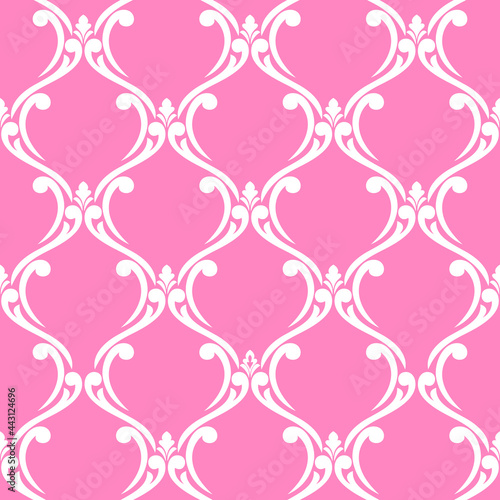 Floral pattern. graphic modern wallpaper baroque, damask. seamless pink and white vector background.
