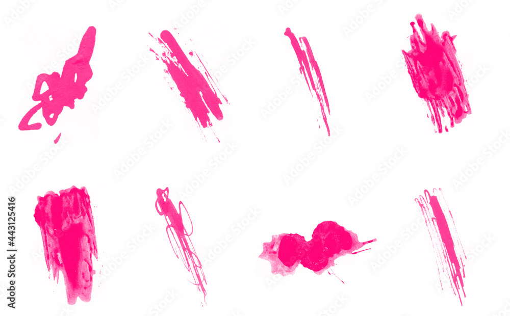 Pink paint brushes on white background. Abstract paint brush for art design