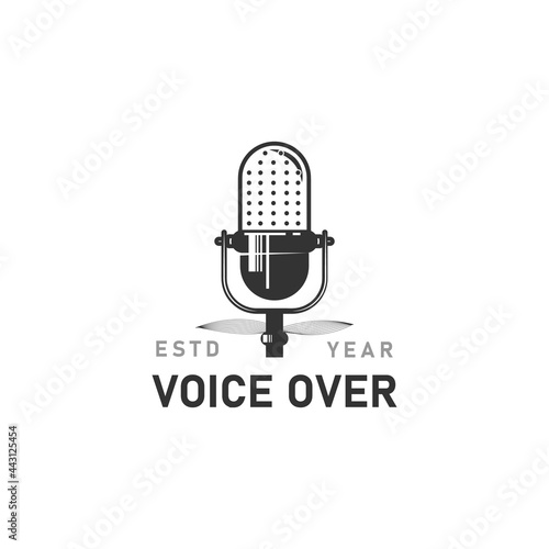 Voice over logo design concept isolated on white background