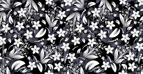 Luxurious floral batik background. Floral decoration curls illustration. Hand drawn paisley pattern elements. Vintage ornament, pattern.