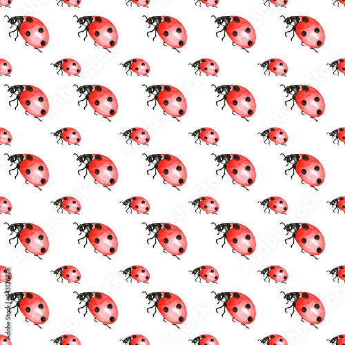 Watercolor Insects,midges, seamless paper, pattern and seamless background. Ideal for printing on fabric and paper or scrapbooking. Hand-painted illustration.Print in a style