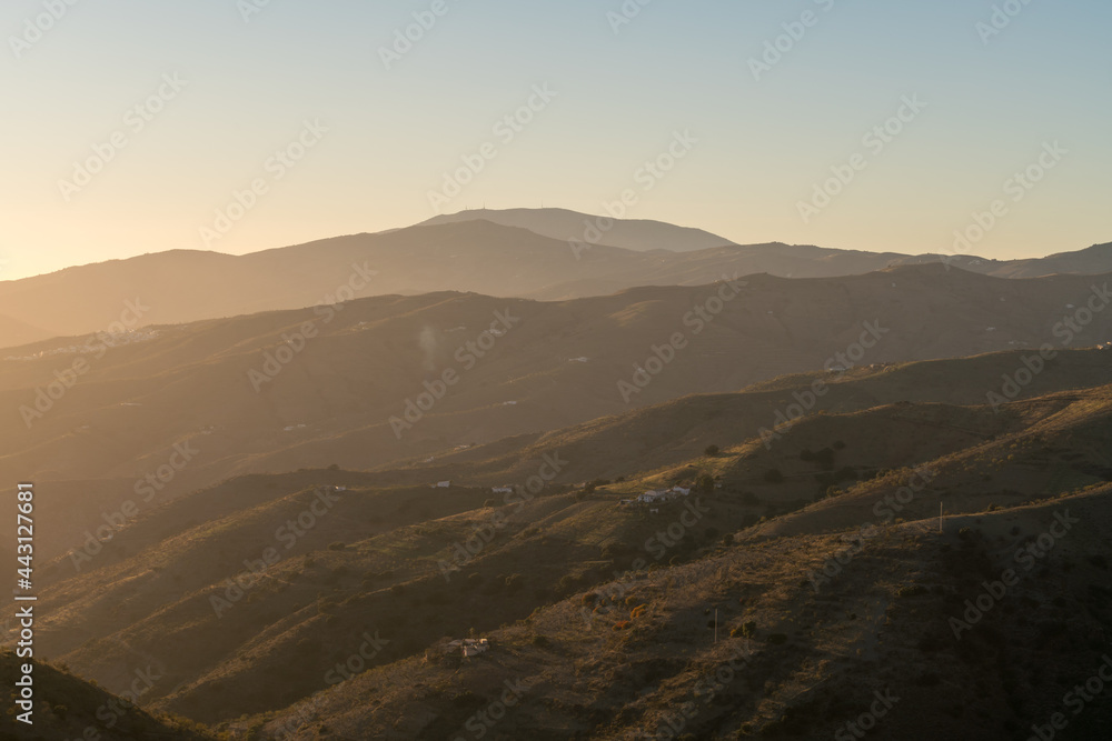 sunset in the mountains in southern Spain