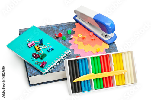 Wallpaper Mural school and office supplies isolated on white background. Concept: back to school. Torontodigital.ca