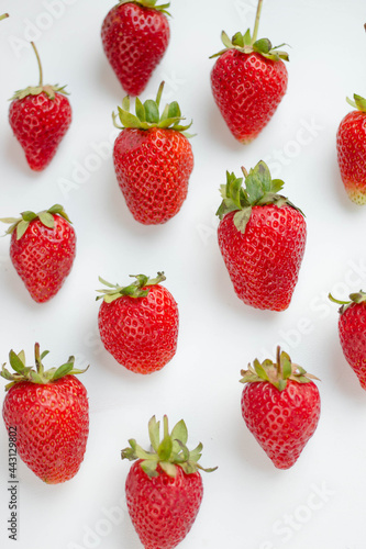 strawberry pattern on white table