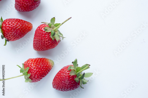 strawberry pattern on white table