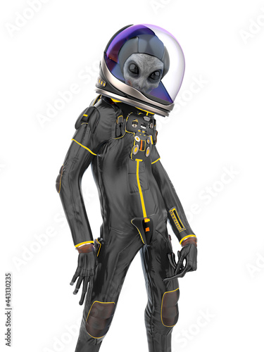 alien astronaut is looking to you