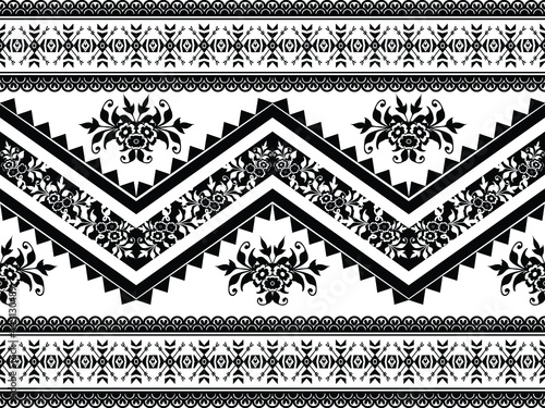 flower and geometric ethnic seamless pattern.
Design for background carpet,wallpaper,clothing,fabric ,etc.