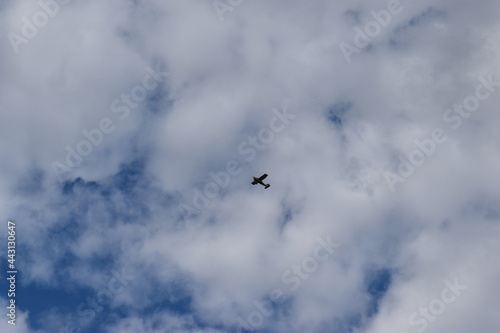 small airplane on the sky